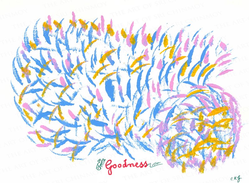 Goodness, Jharna Kala acrylic blue pink yellow