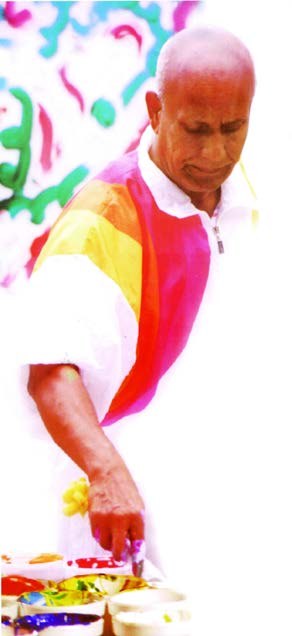 Sri Chinmoy při malování